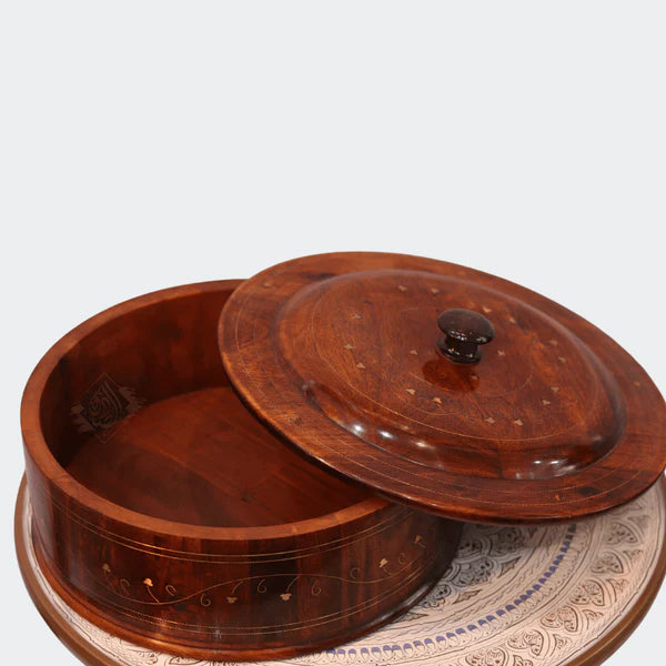 Wooden Hot Pot With Barance Work Roti_dan Hot And Pot Beautiful Wooden Made