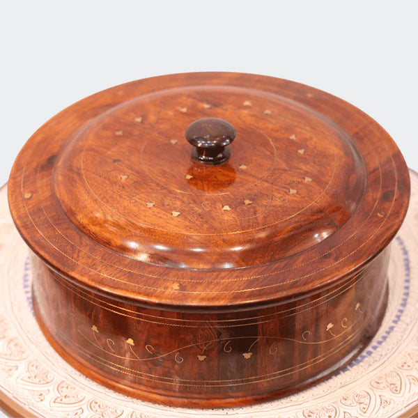 Wooden Hot Pot With Barance Work Roti_dan Hot And Pot Beautiful Wooden Made