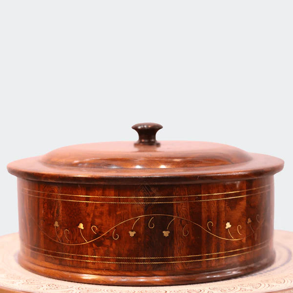 Wooden Hot Pot With Barance Work Roti_dan Hot And Pot Beautiful Wooden Made